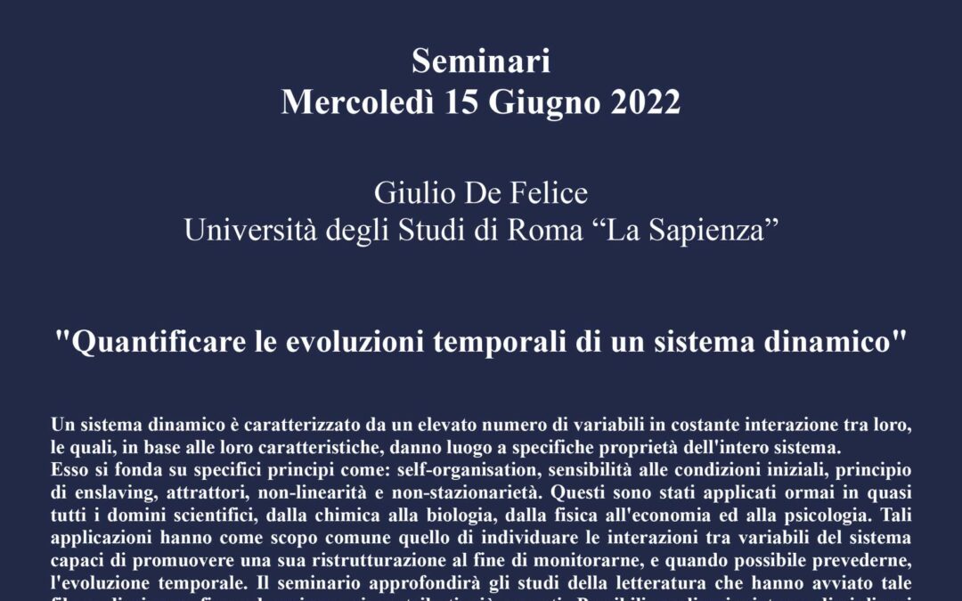 Quantificare le evoluzioni temporali di un sistema dinamico